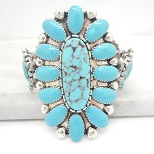 Natural Stone Cuff Bracelet Comfortable Stretch